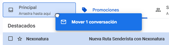 cómo mover emails de promociones a principal en Gmail